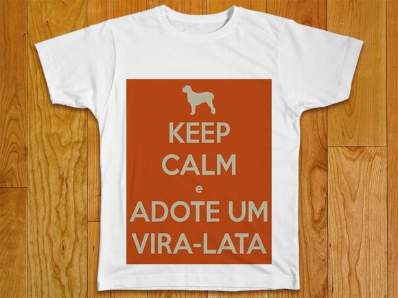 Camiseta Keep Calm Adote um Vira Lata
