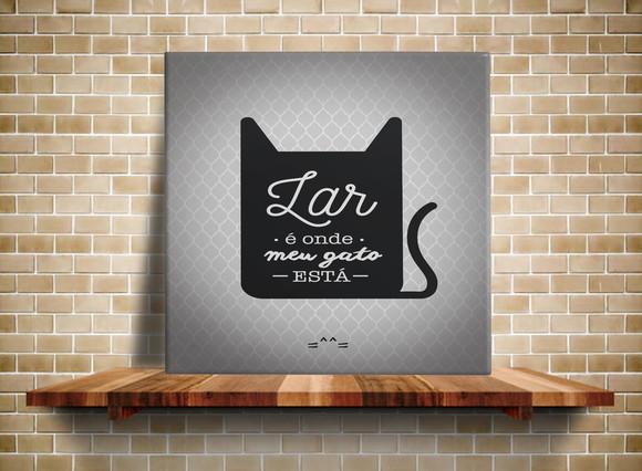 Azulejo Decorativo Lar é Onde meu Gato Está