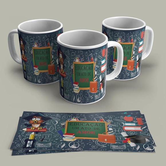 Caneca Porcelana Educação Um Ato de Amor