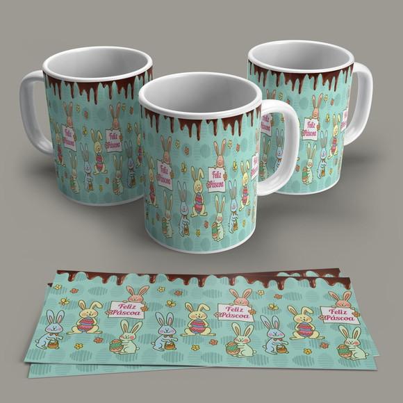 Caneca de Porcelana Feliz Páscoa