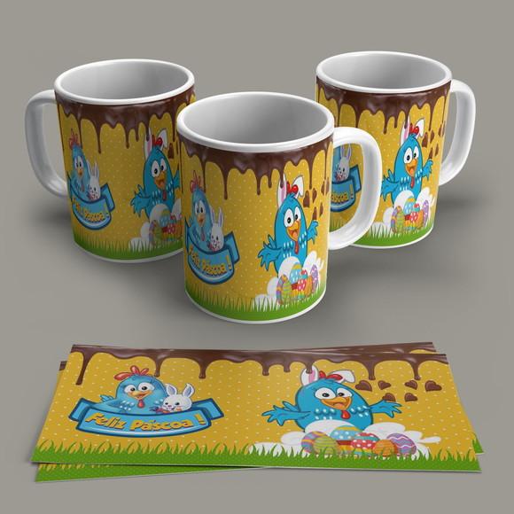 Caneca de Porcelana Feliz Páscoa