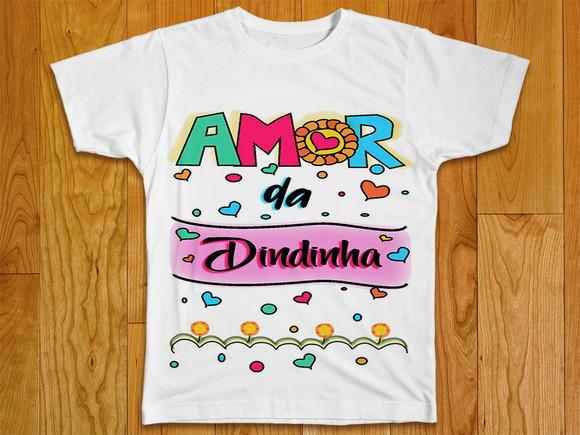 Camiseta Infantil Amor da Dindinha