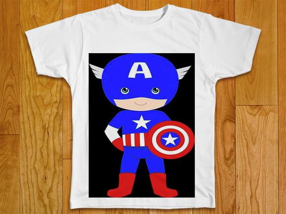 Camiseta Infantil Mascote Capitão América
