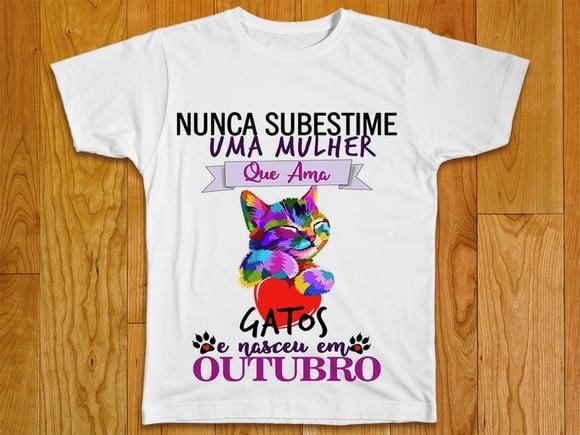 Camiseta Nunca Substime o Poder de Uma Mulher Que Ama Gatos