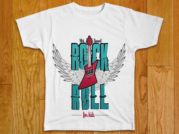 Camiseta Infantil Rock Roll