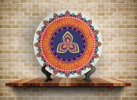 Prato Decorativo Mandala Indiana