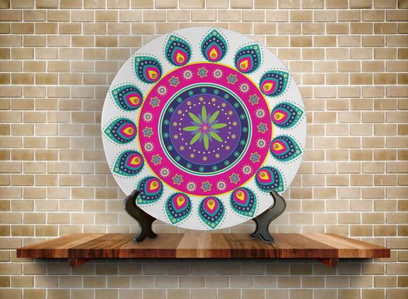 Prato Decorativo Mandala Indiana