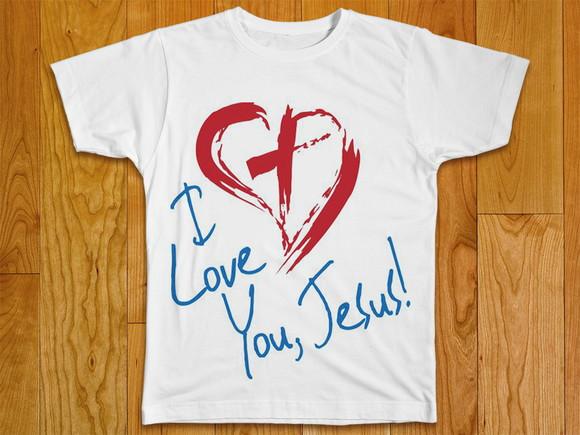 Camiseta Religiosa I Love Jesus