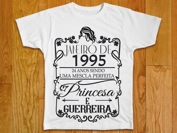 Camiseta Feminina Princesa e Guerreira