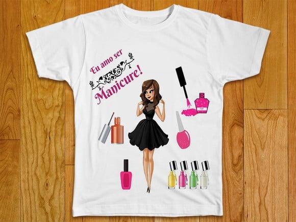 Camiseta Eu Amo Ser Manicure