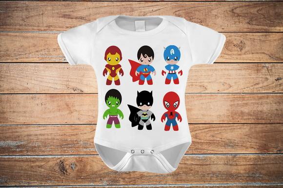 Body Infantil Super Heróis