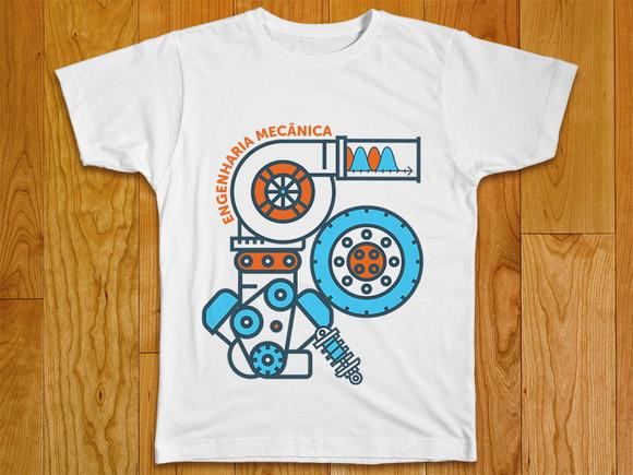 Camiseta Profissão Engenharia Mecânica