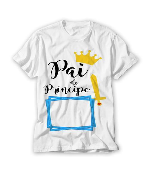 Camiseta Pai De De Principe Com Foto Personalizada
