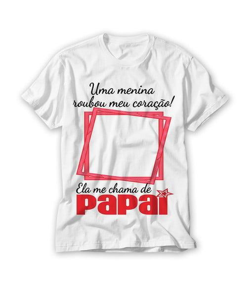 Camiseta Ela Me Chama de Papai com Foto Personalizada