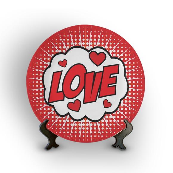 Prato Decorativo Comics Love