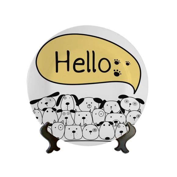 Prato Decorativo Hello Dogs