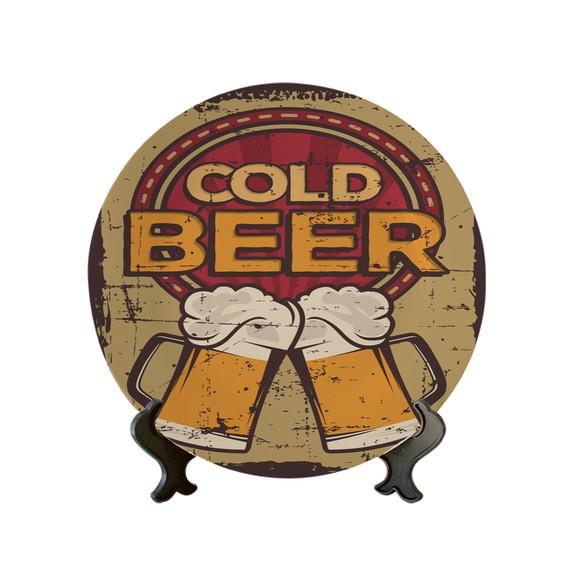 Prato Decorativo Retrô Cold Beer