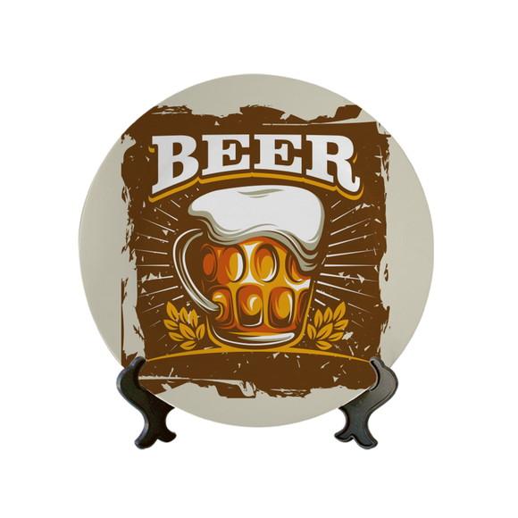 Prato Decorativo Retrô Beer
