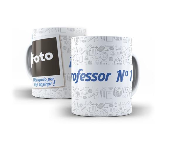 Caneca Porcelana Professor Número 1 com Foto