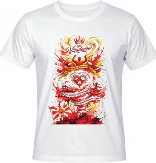 Camiseta Viradouro Carnaval 2026 Furacão Vermelho e Branco