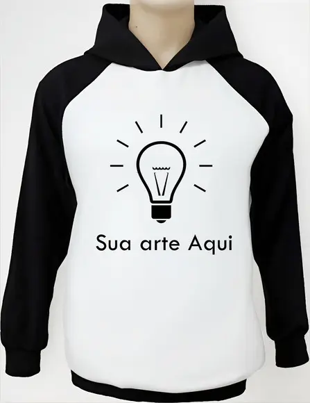 Moletom Raglan com Capuz e Bolso Personalizado