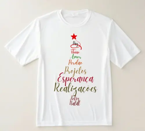 Camiseta com Mensagem de Feliz Natal
