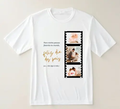 Camiseta Feliz Dia dos Pais Personalizada com Fotos