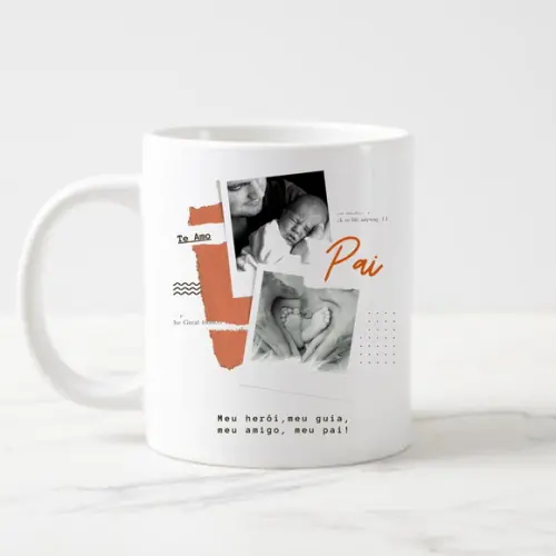 Caneca Pai Meu Herói Meu Guia Personalizada com Foto