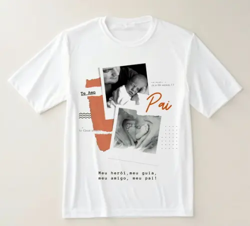 Camiseta Te Amo Pai Personalizada com Foto