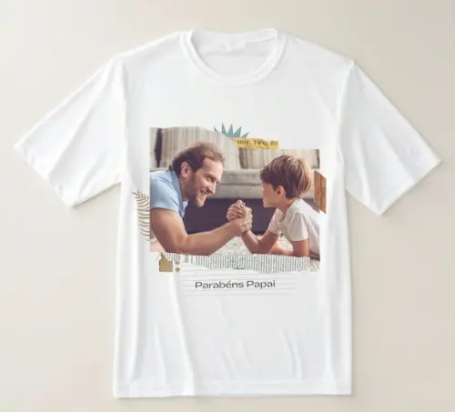 Camiseta Parabéns Papai Personalizada com Foto