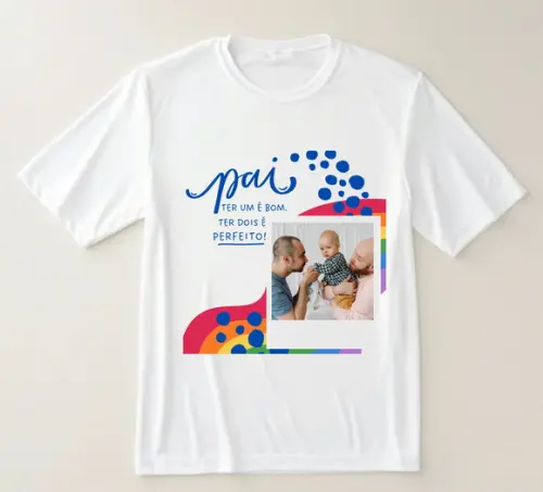 Camiseta para Pai Lgbtqia+ Personalizada com Foto