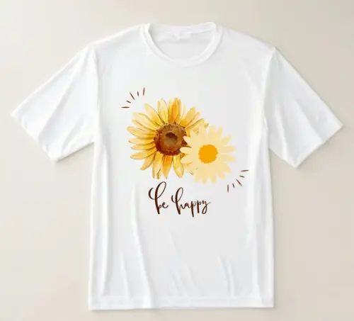Camiseta Floral Be Happy