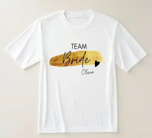 Camiseta Team Bride Personalizada com Nome da Noiva