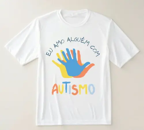 Camiseta Eu Amo Alguém com Autismo