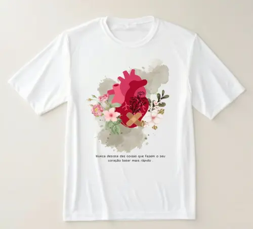 Camiseta Coração Florido