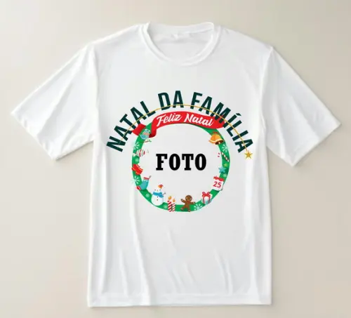 Camiseta Natal da Família Personalizada com Foto