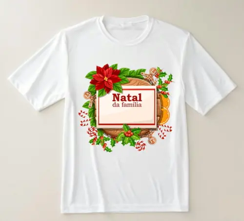 Camiseta de Natal da Familia Personalizada com Nome