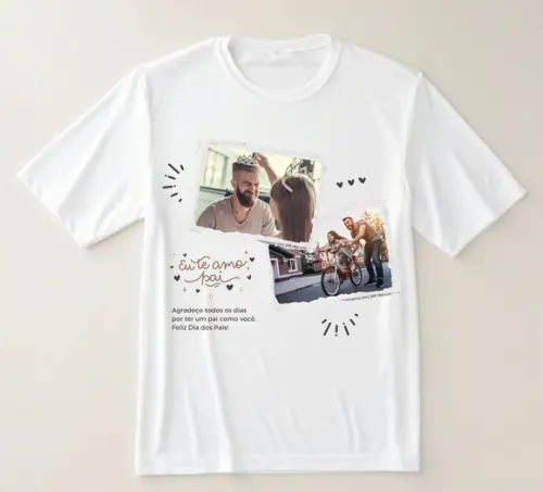 Camiseta Eu Te Amo Papai Personalizada com Foto