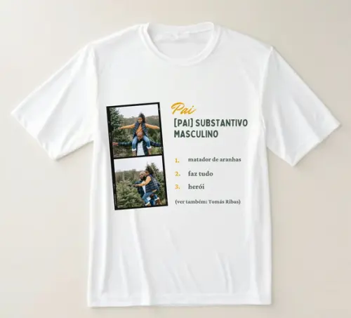Camiseta Pai Substantivo Masculino Personalizada com Foto