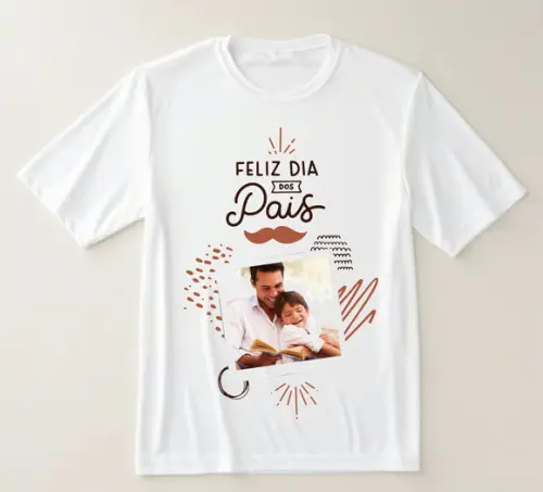 Camiseta Feliz Dia dos Pais Personalizada com Foto