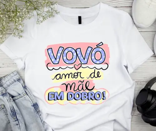 Camiseta Vovó Amor de Mãe em Dobro