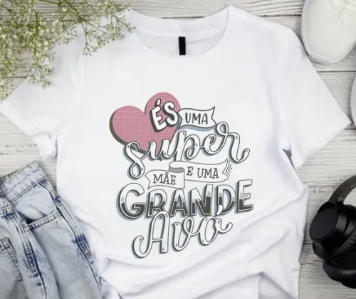 Camiseta Super Mãe e Grande Avó