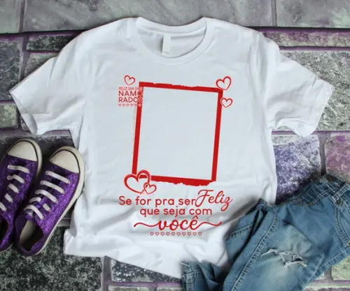 Camiseta Dia dos Namorados Personalizada com Foto