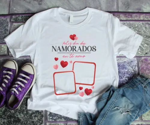 Camiseta Dia dos Namorados Personalizada com Fotos