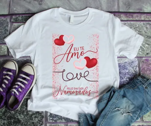 Camiseta Dia dos Namorados Eu Te Amo