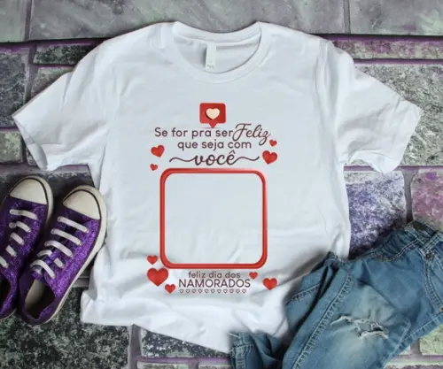 Camiseta Dia dos Namorados Personalizada com Foto