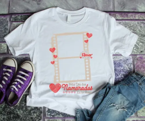 Camiseta Dia dos Namorados Personalizada com Fotos