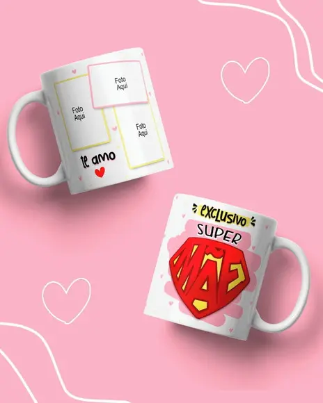 Caneca Super Mãe Personalizada com Foto