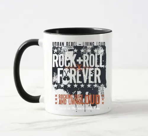 Caneca Porcelana Rock