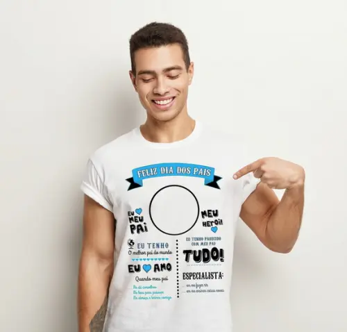 Camiseta Dia Dos Pais Personalizada Com Foto